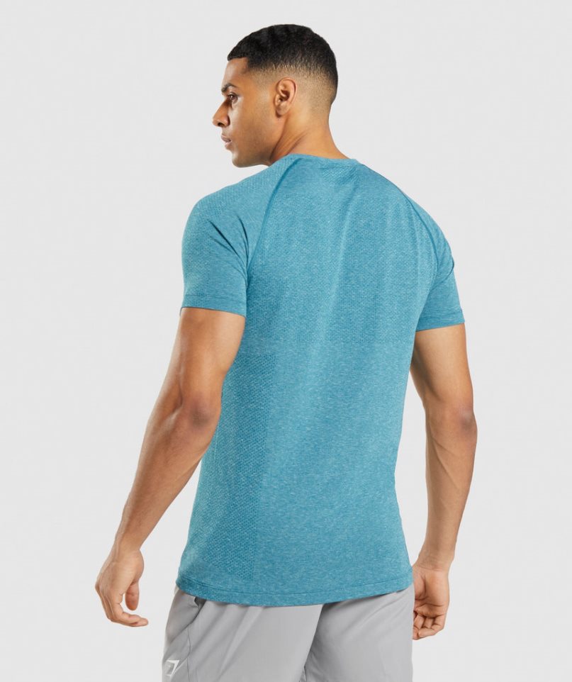 Gymshark Vital Light Seamless T-shirts Herren Türkis | 80321TVRX