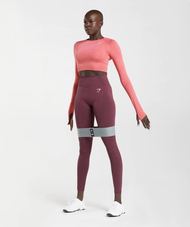 Gymshark Vital Seamless 2.0 Kurz Geschnittene Oberteile Damen Rosa | 24381CALS