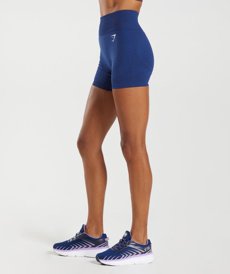 Gymshark Vital Seamless 2.0 Kurze Hose Damen Blau | 21485AXSO