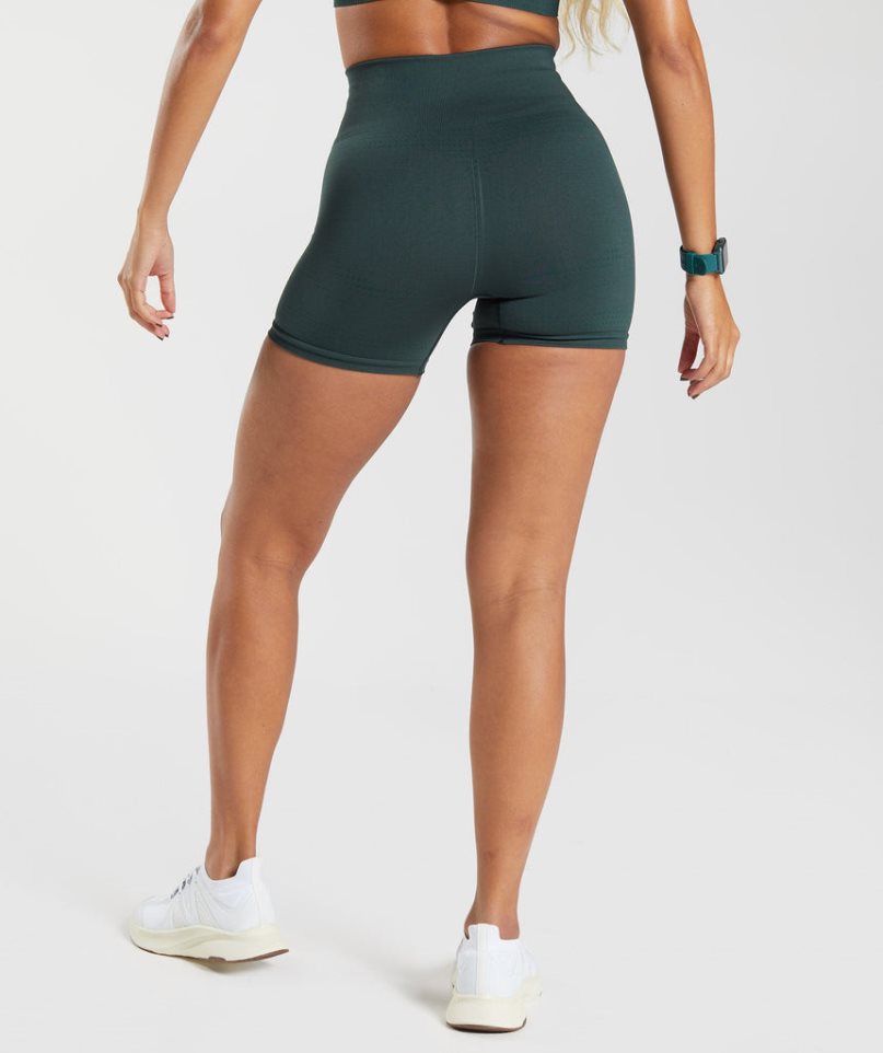 Gymshark Vital Seamless 2.0 Kurze Hose Damen Dunkelgrün | 26190LOCV