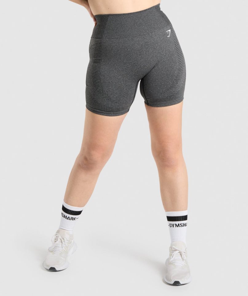 Gymshark Vital Seamless 2.0 Kurze Hose Damen Dunkelgrau | 35218HBWX