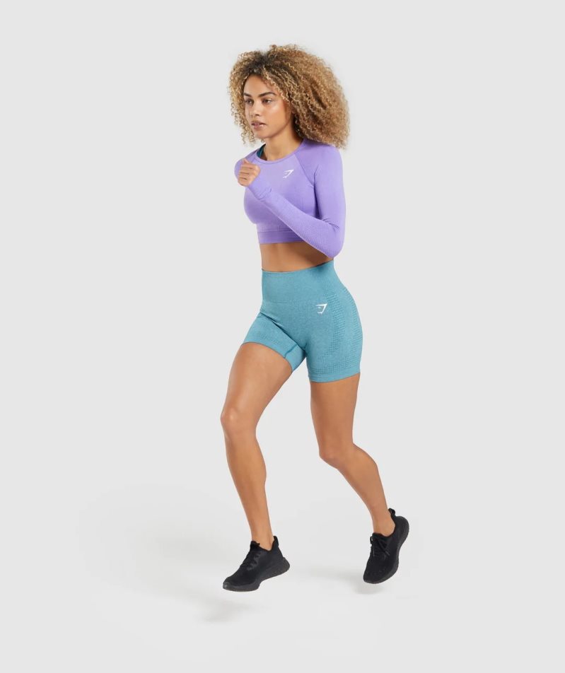 Gymshark Vital Seamless 2.0 Kurze Hose Damen Türkis | 62837ADYN