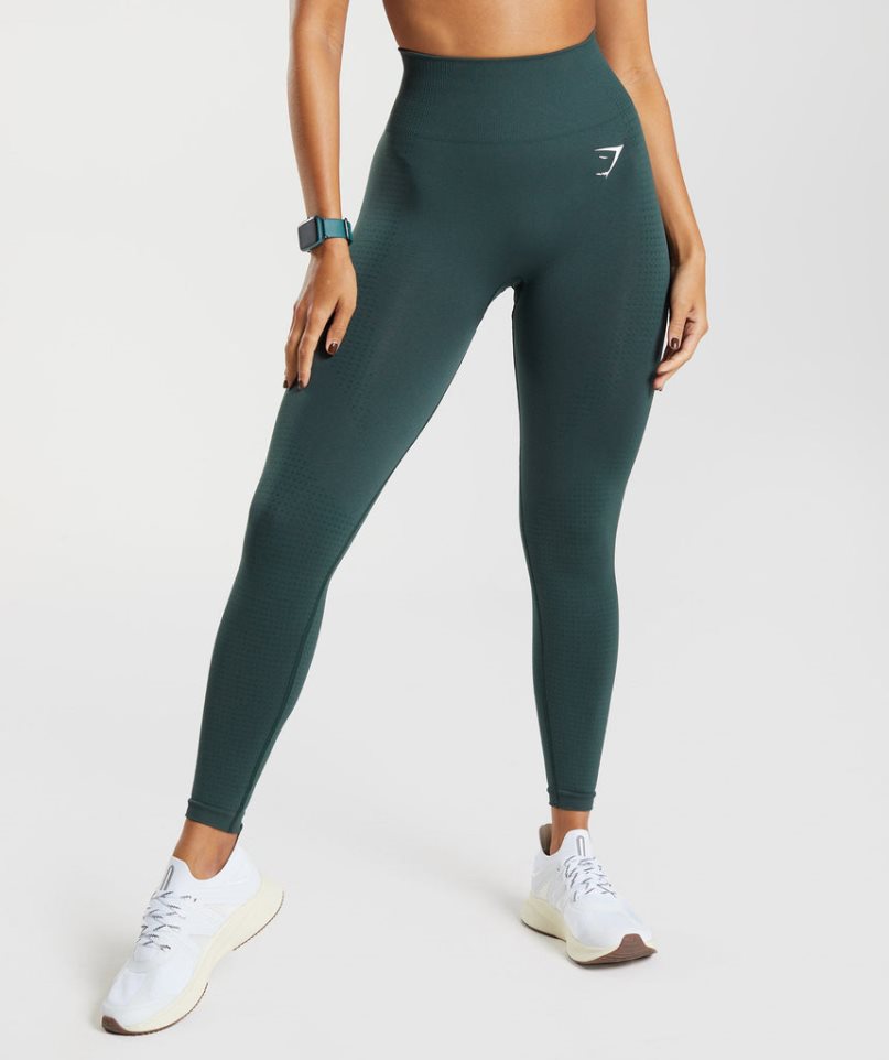 Gymshark Vital Seamless 2.0 Leggings Damen Dunkelgrün | 79682KFOW