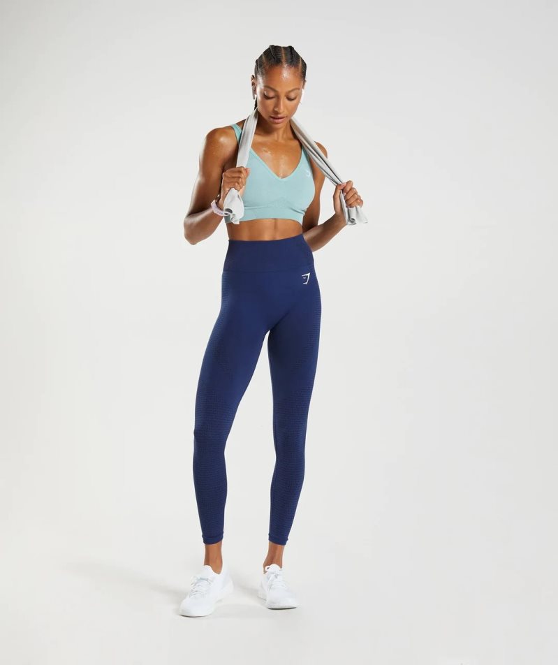 Gymshark Vital Seamless 2.0 Leggings Damen Blau | 93687QSIC