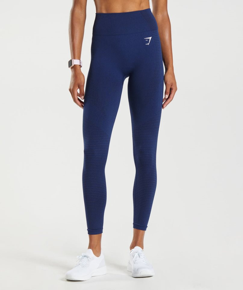 Gymshark Vital Seamless 2.0 Leggings Damen Blau | 93687QSIC