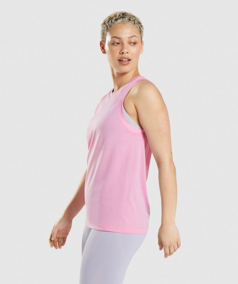 Gymshark Vital Seamless 2.0 Light Loose Muskelshirt Damen Rosa | 56192LRZJ