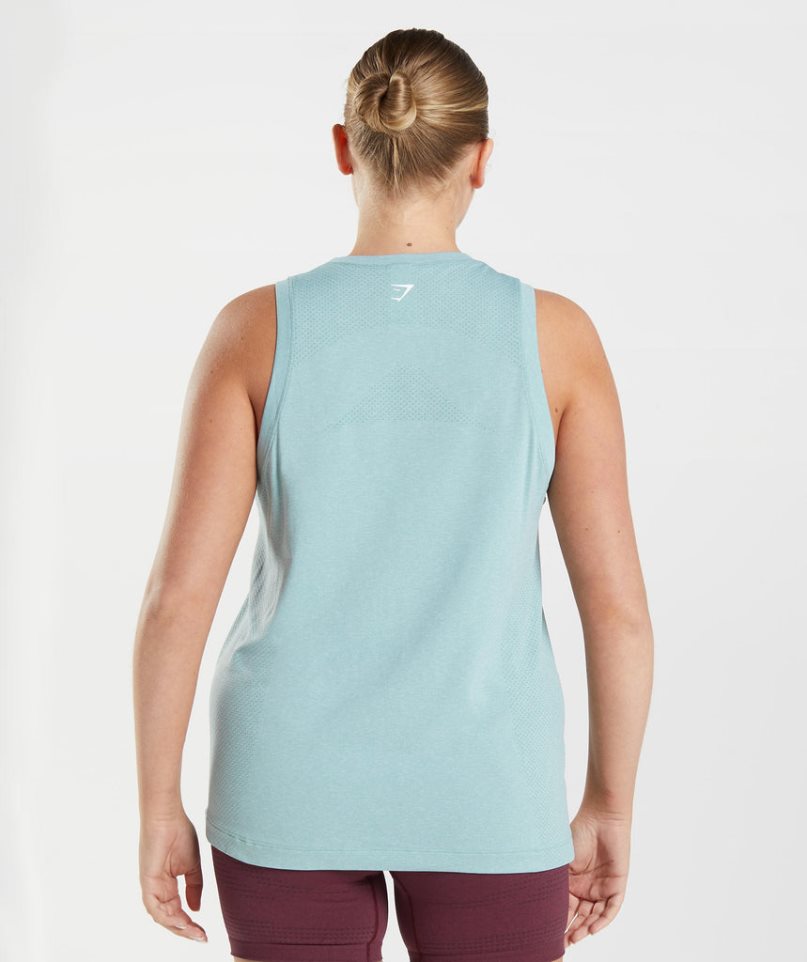 Gymshark Vital Seamless 2.0 Light Muskelshirt Damen Blau | 12765SRJN