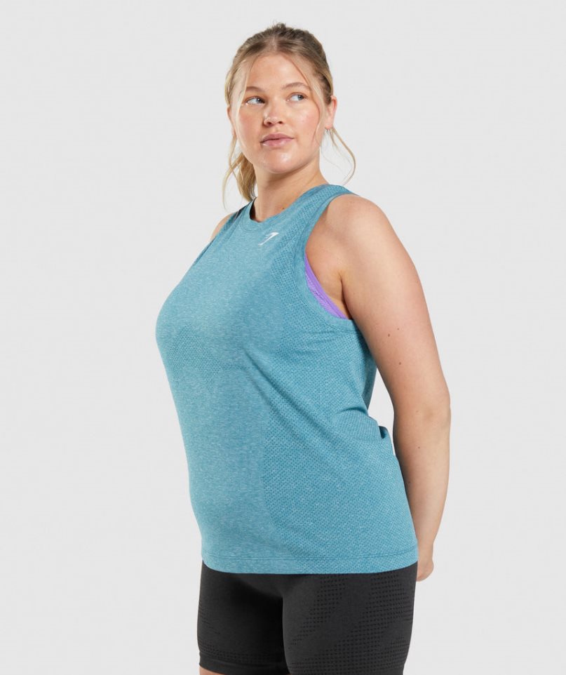 Gymshark Vital Seamless 2.0 Light Muskelshirt Damen Türkis | 64295BCPK