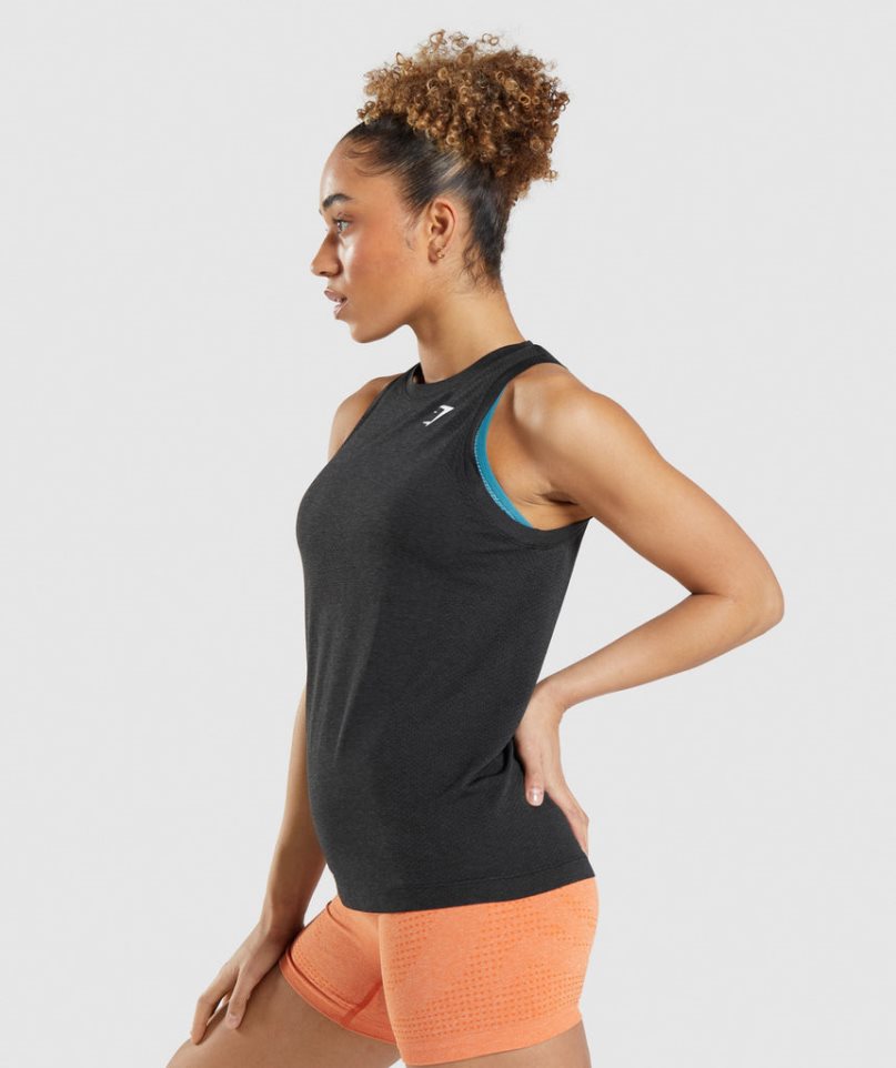 Gymshark Vital Seamless 2.0 Light Muskelshirt Damen Schwarz | 71246VXFM