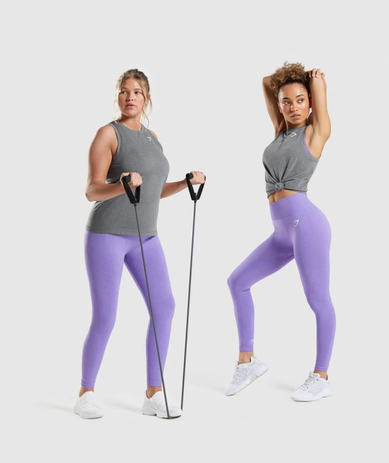 Gymshark Vital Seamless 2.0 Light Muskelshirt Damen Grau | 75639MFGQ