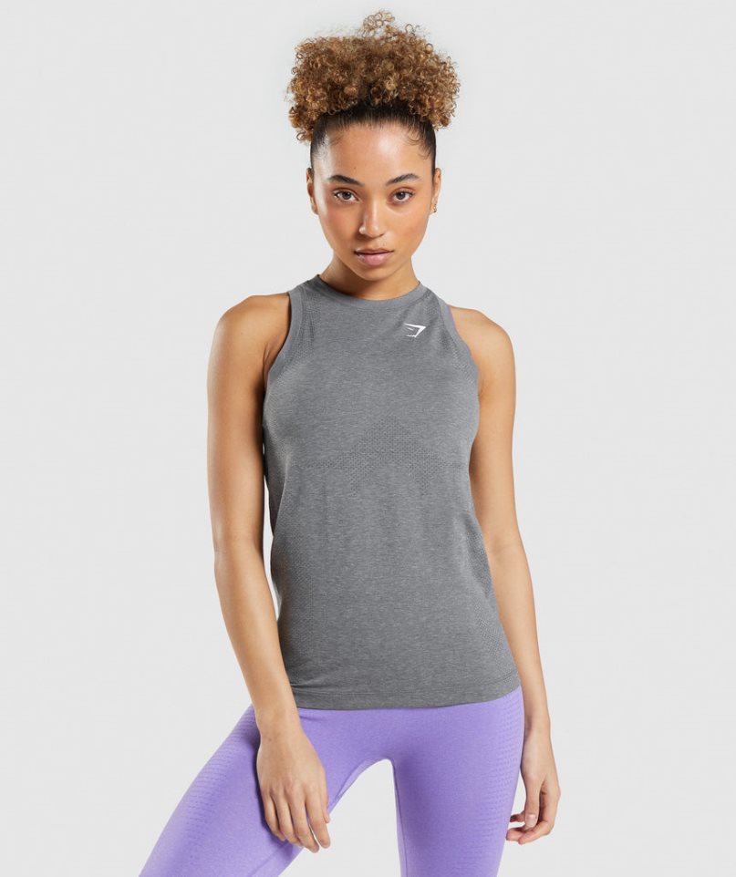 Gymshark Vital Seamless 2.0 Light Muskelshirt Damen Grau | 75639MFGQ