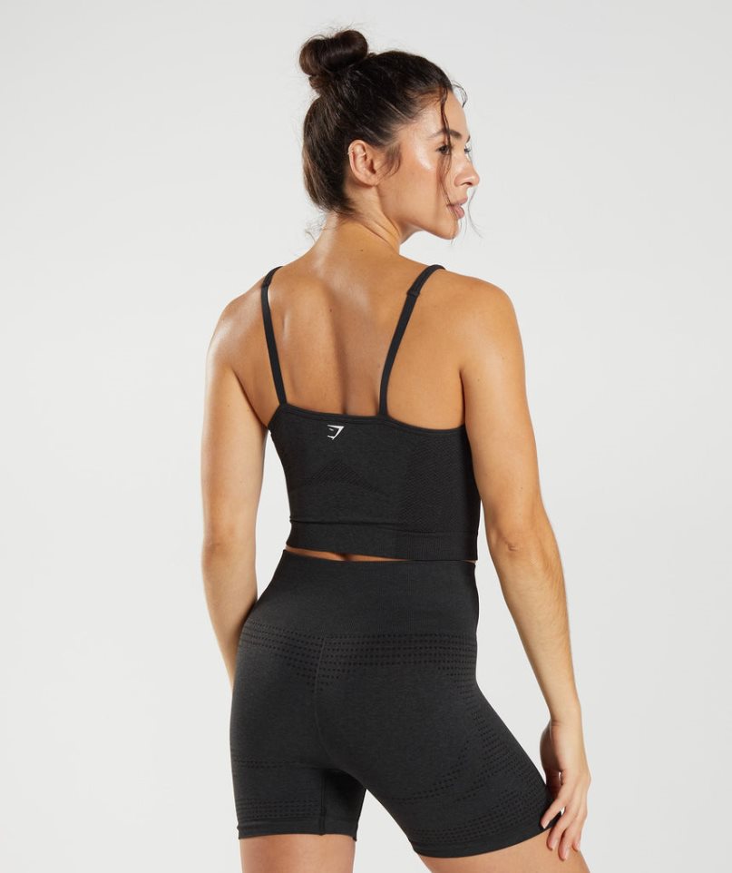 Gymshark Vital Seamless 2.0 Midi Muskelshirt Damen Schwarz | 08612RITV