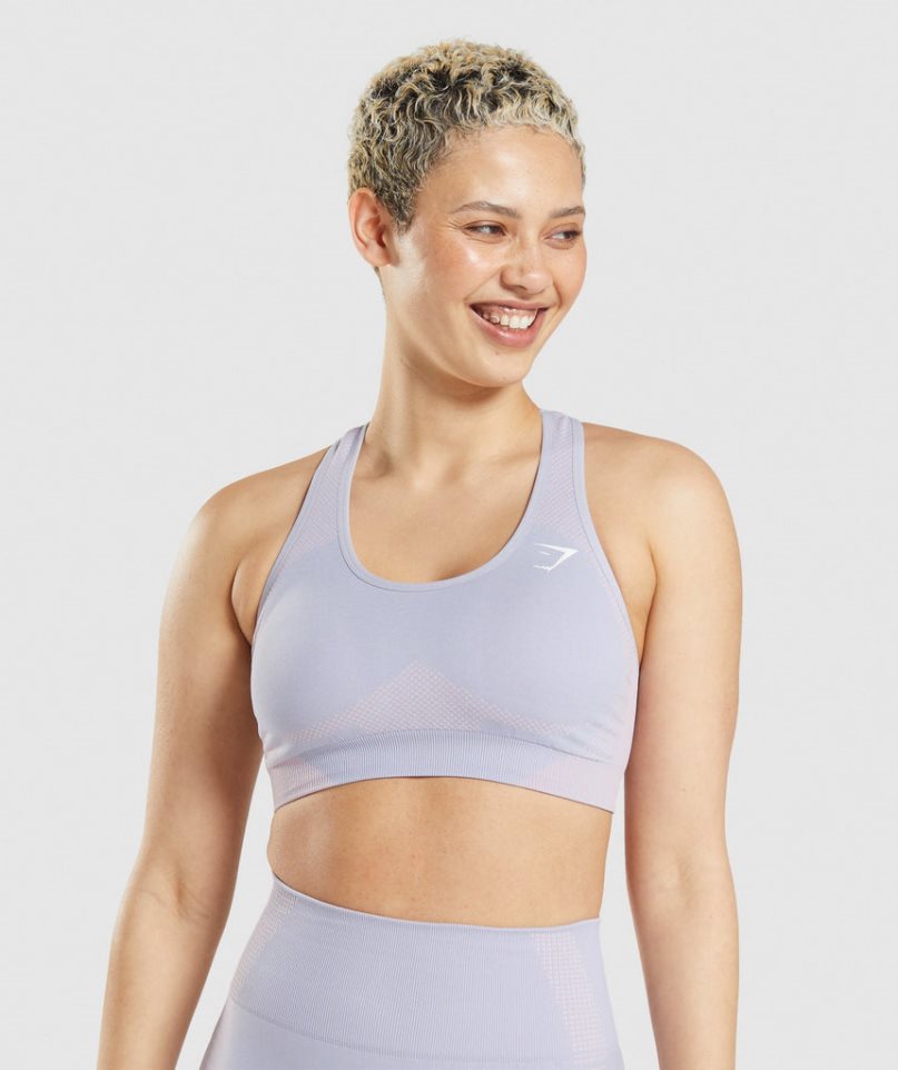 Gymshark Vital Seamless 2.0 Sport Bh Damen Hellblau | 75421SOHF