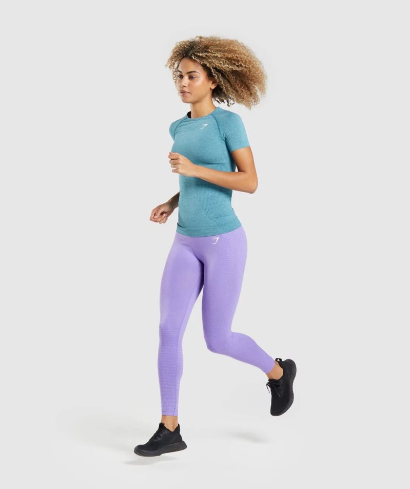 Gymshark Vital Seamless 2.0 T-shirts Damen Türkis | 32761UQCP