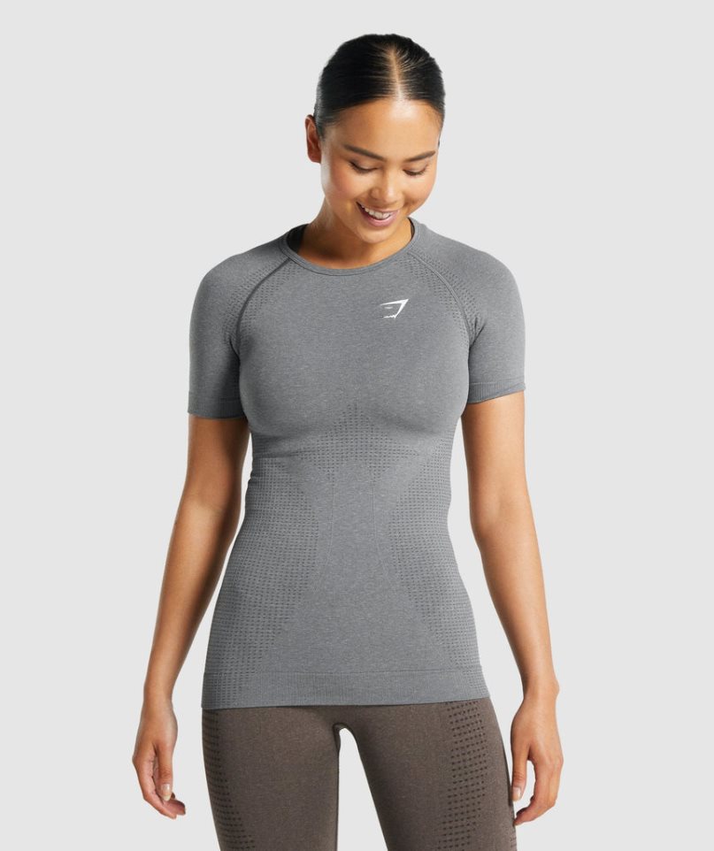 Gymshark Vital Seamless 2.0 T-shirts Damen Grau | 62510BPFU