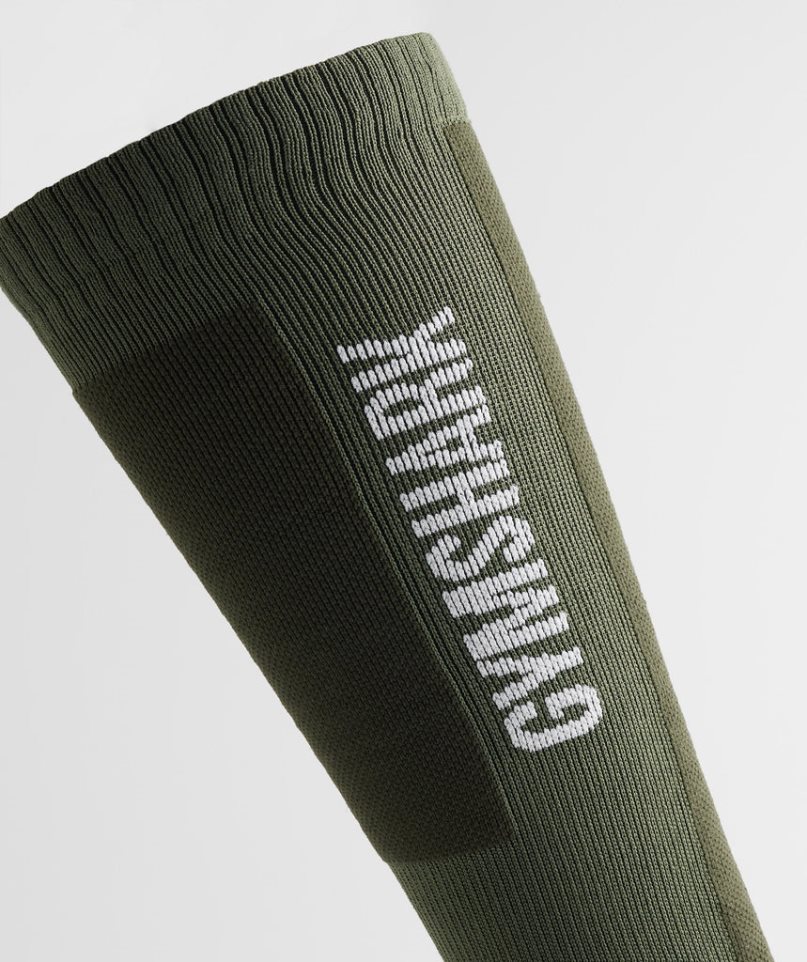 Gymshark Weightlifting Socken Olivgrün | 54267GPYL