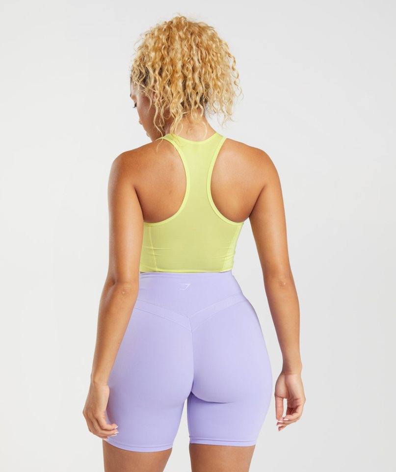 Gymshark Whitney Crop Muskelshirt Damen Gelb | 69018ZDGF