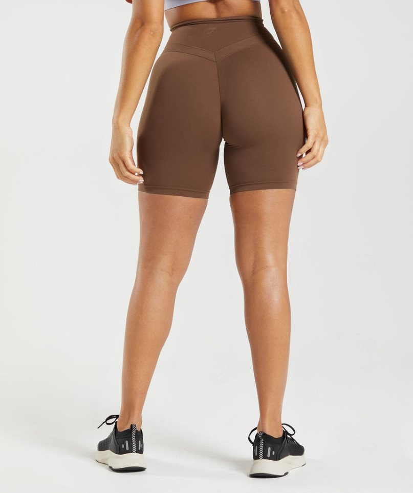 Gymshark Whitney Cycling Kurze Hose Damen Dunkelbraun | 69874DLQZ