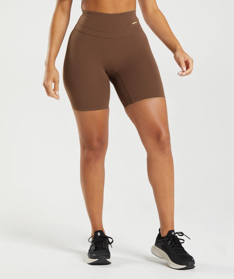 Gymshark Whitney Cycling Kurze Hose Damen Dunkelbraun | 69874DLQZ