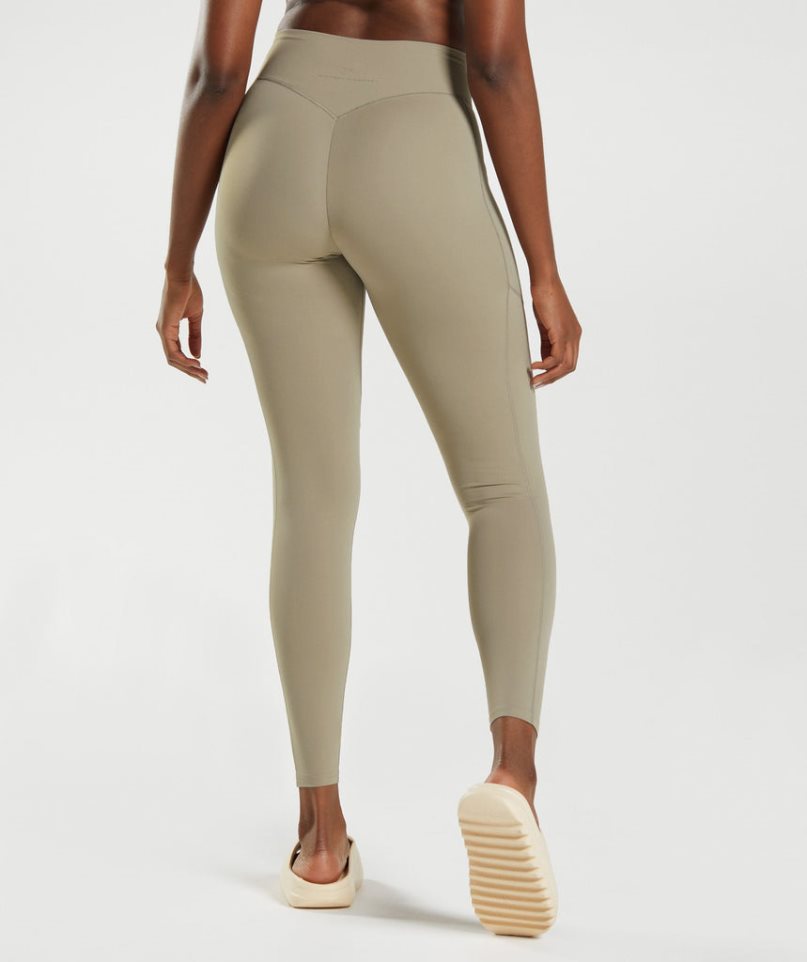 Gymshark Whitney Everyday Pocket Leggings Damen Khaki | 04589JEVM