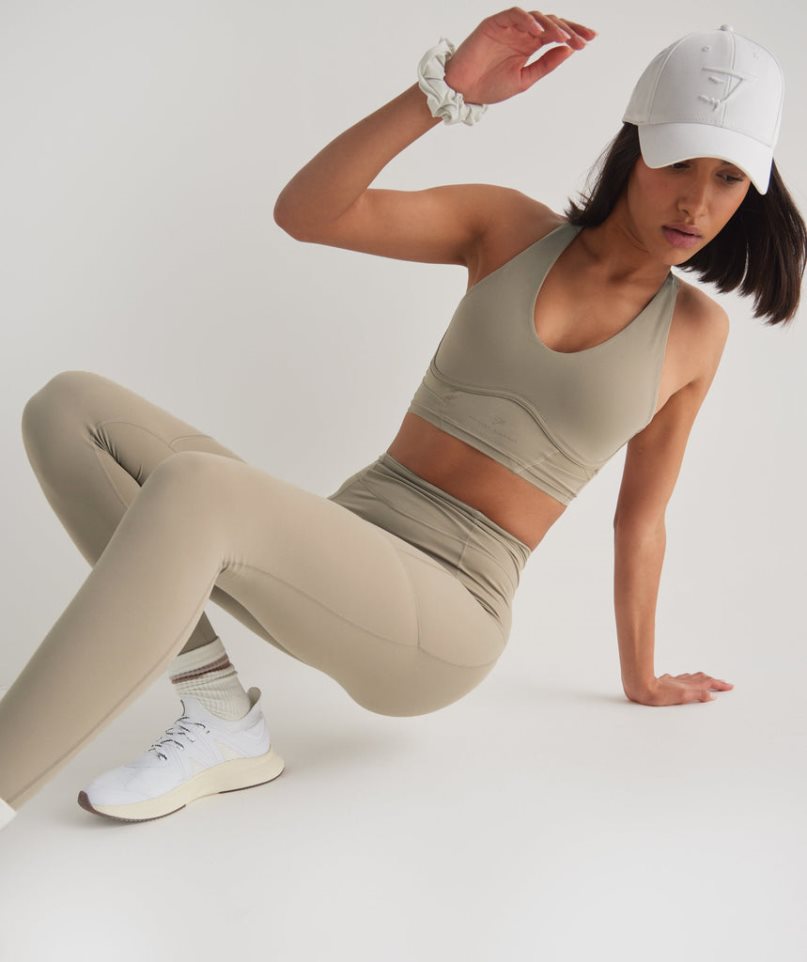 Gymshark Whitney Everyday Pocket Leggings Damen Khaki | 04589JEVM