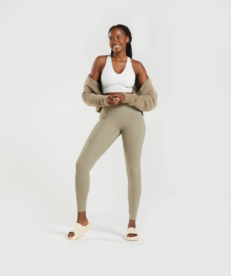 Gymshark Whitney Everyday Pocket Leggings Damen Khaki | 04589JEVM