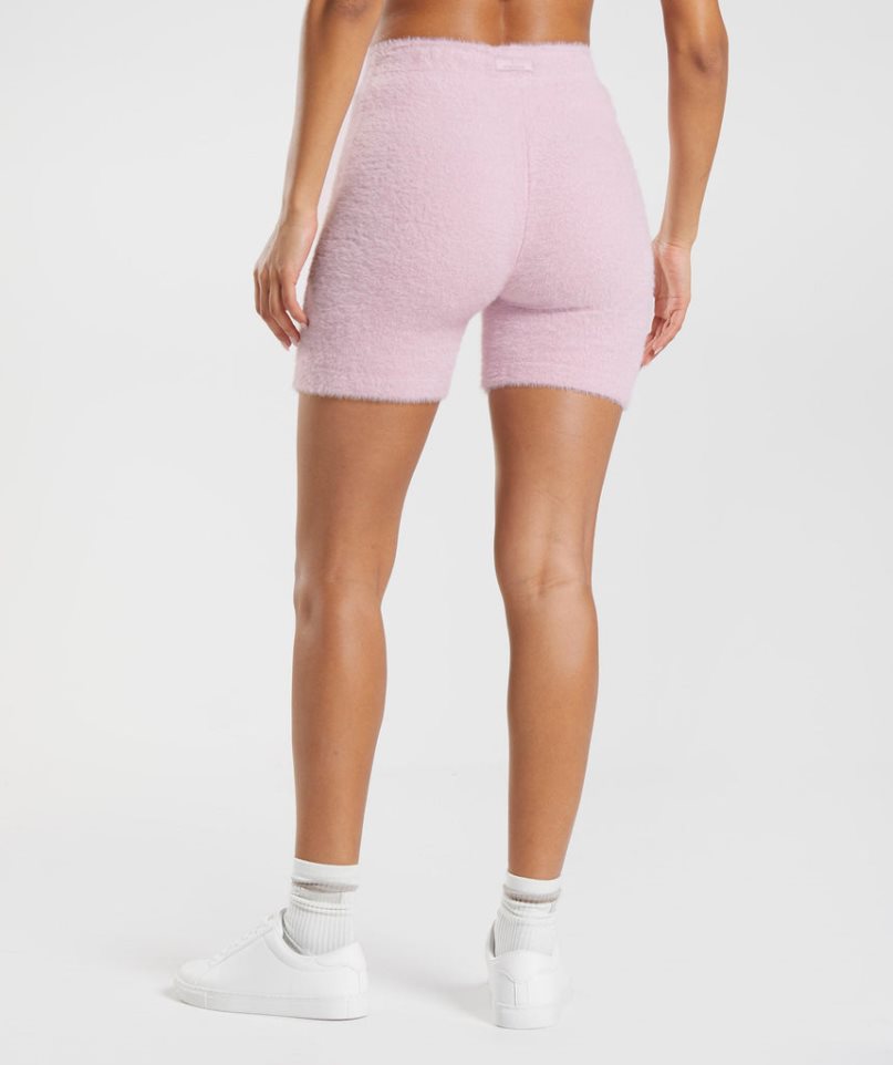 Gymshark Whitney Eyelash Knit Kurze Hose Damen Rosa | 12675CWHU