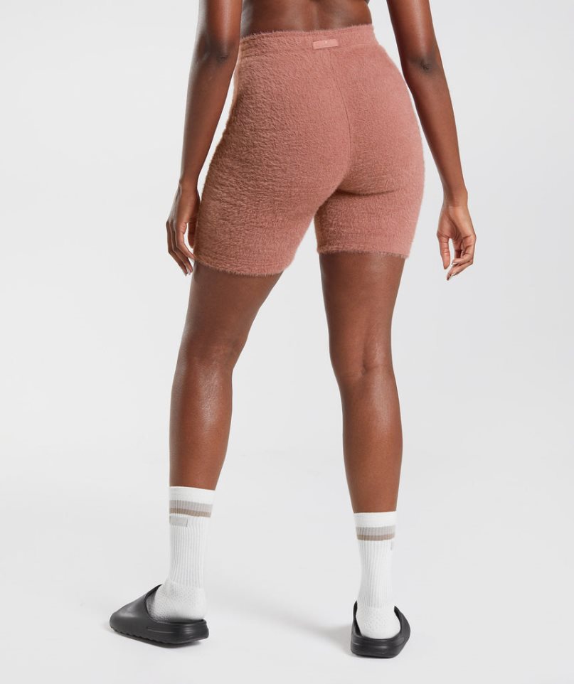 Gymshark Whitney Eyelash Knit Kurze Hose Damen Rosa | 41985IKGE