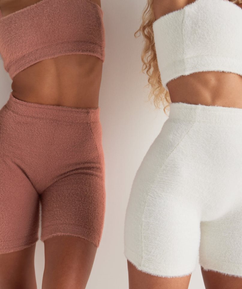 Gymshark Whitney Eyelash Knit Kurze Hose Damen Rosa | 41985IKGE