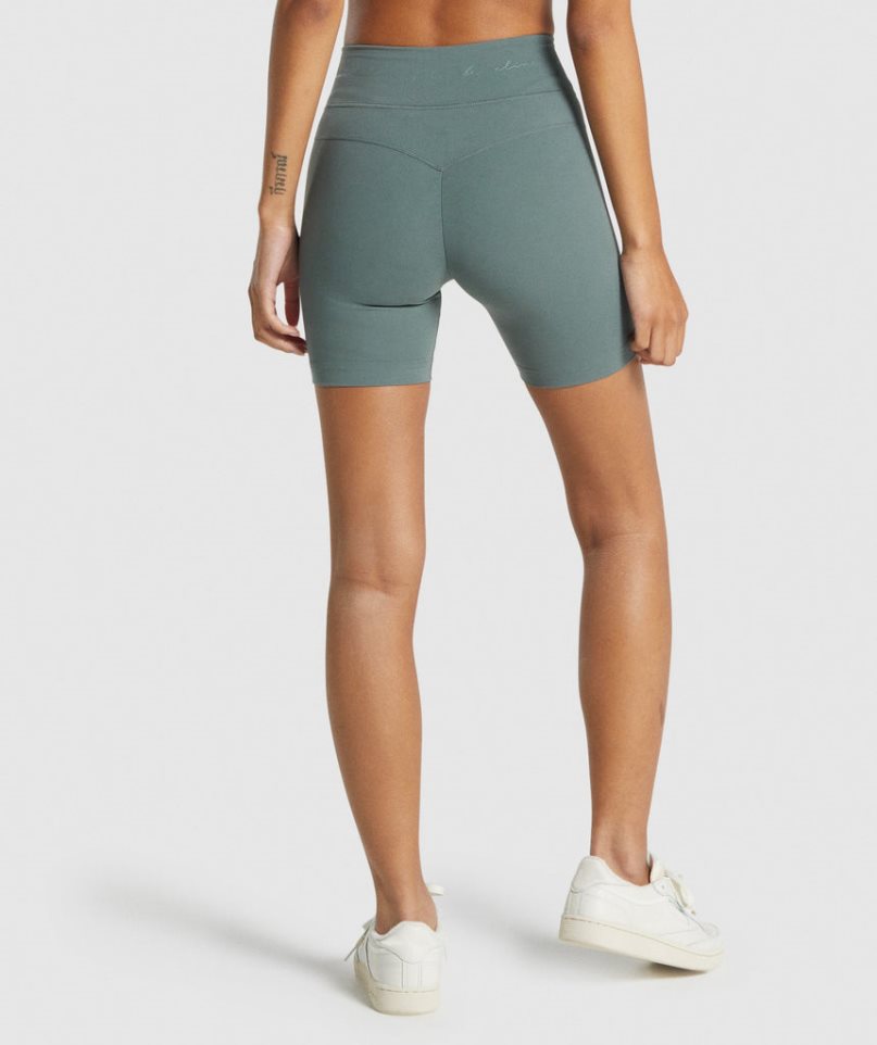 Gymshark Whitney Mesh Kurze Hose Damen Grün | 58792CQUL