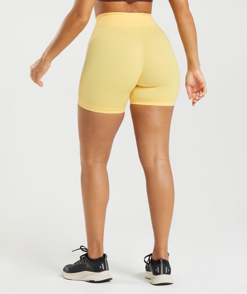 Gymshark Whitney Mesh Kurze Hose Damen Gelb | 92645BQUI