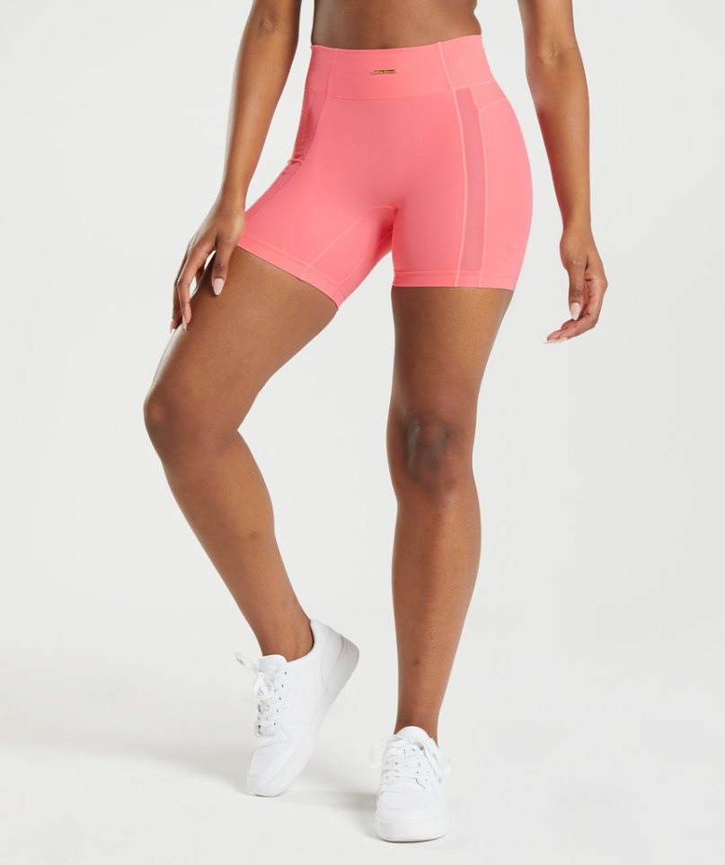 Gymshark Whitney Mesh Kurze Hose Damen Rosa | 93451TPLE