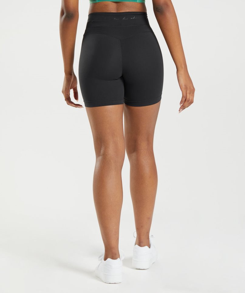 Gymshark Whitney Mesh Kurze Hose Damen Schwarz | 53128IOXY