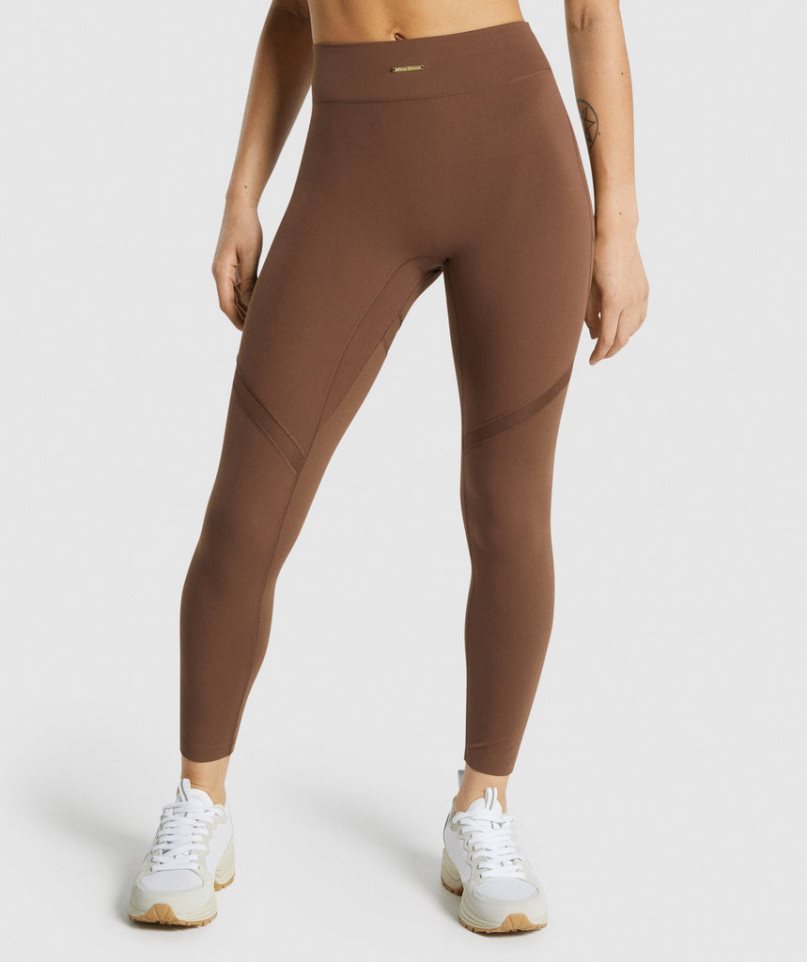 Gymshark Whitney Mesh Leggings Damen Braun | 60183MGHD