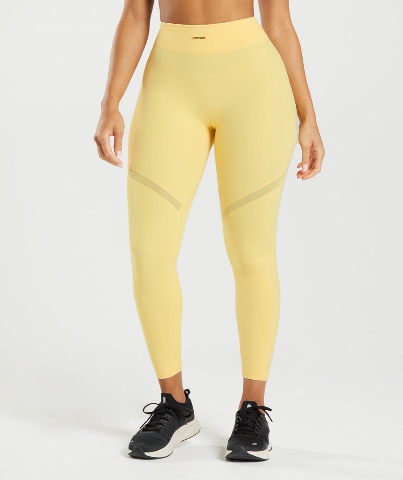 Gymshark Whitney Mesh Leggings Damen Gelb | 14230JTCL