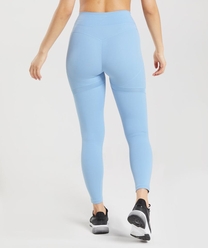 Gymshark Whitney Mesh Leggings Damen Hellblau | 34572CDPK