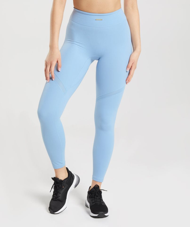 Gymshark Whitney Mesh Leggings Damen Hellblau | 34572CDPK