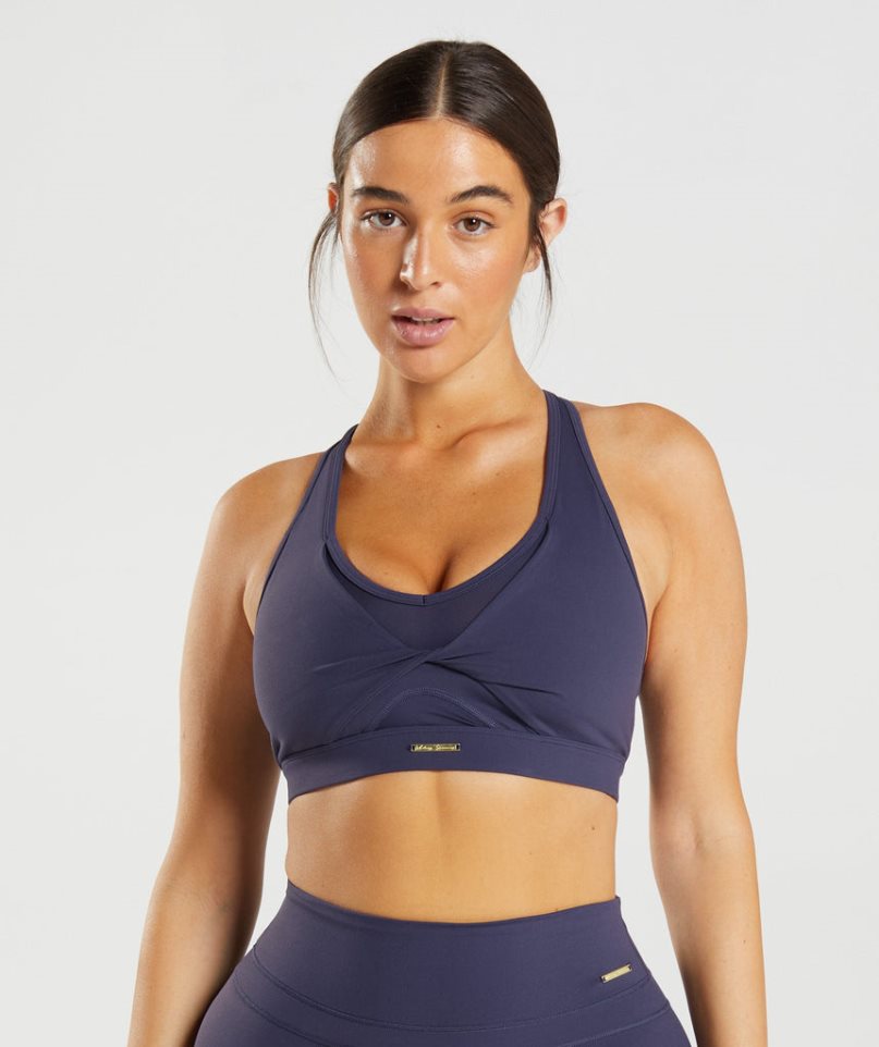 Gymshark Whitney Mesh Sport Bh Damen Navy | 26180KXWF