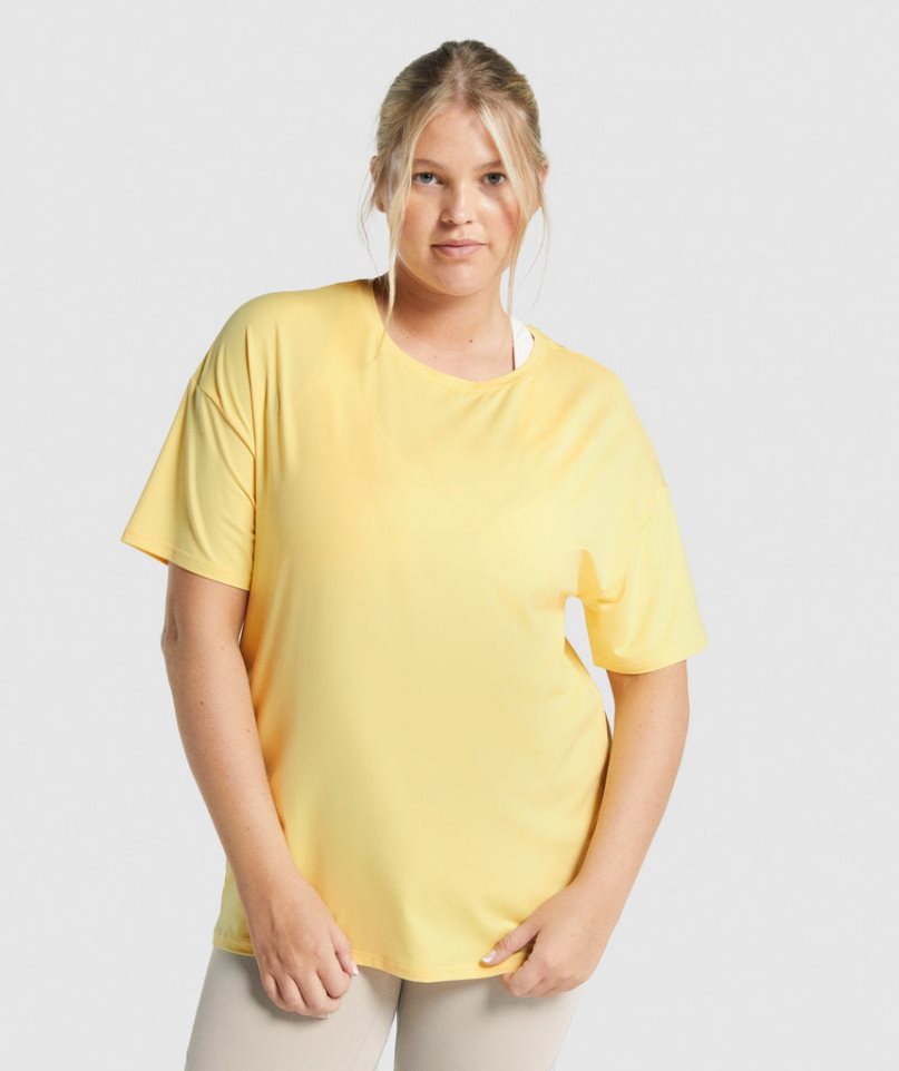 Gymshark Whitney Oversized T-shirts Damen Gelb | 58701HWJI