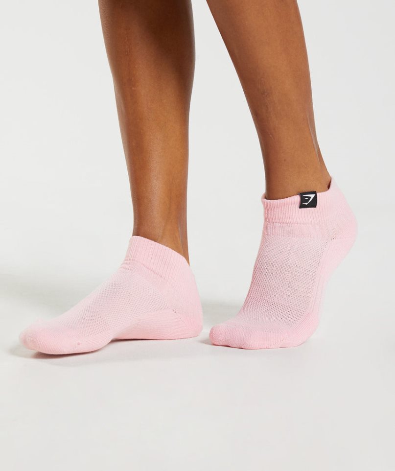 Gymshark Woven Tab Sneaker 3pk Socken Grün Rosa Fuchsie | 81097CGIX