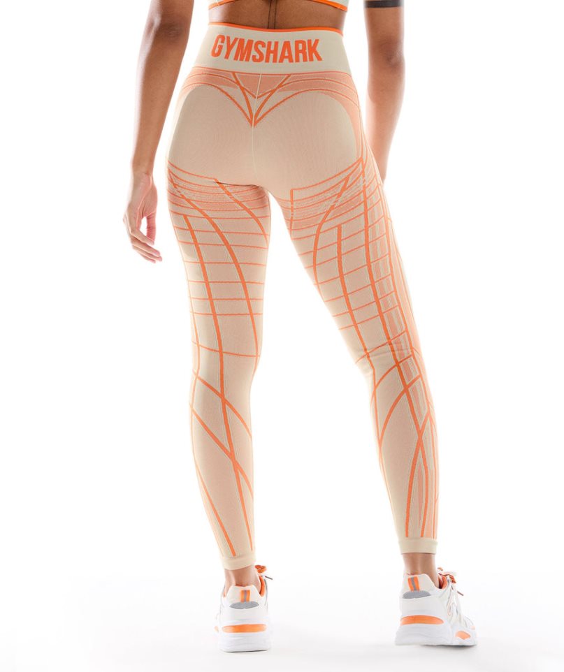 Gymshark Wtflex Linear Seamless Leggings Damen Orange | 71930GJRM