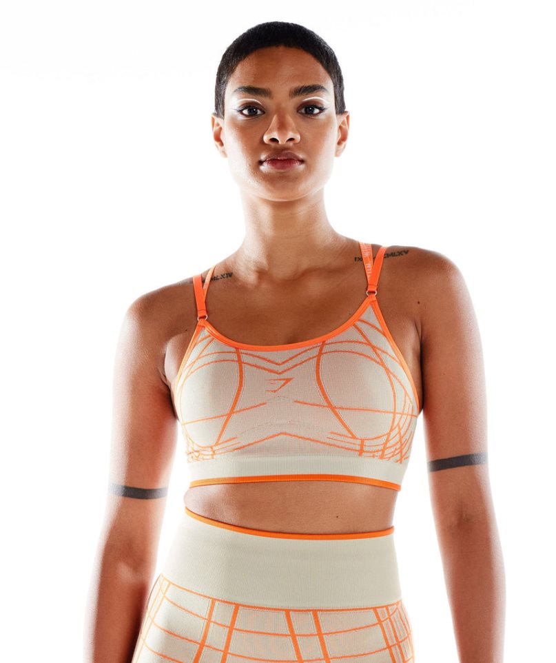 Gymshark Wtflex Linear Seamless Sport Bh Damen Orange | 95104DYXZ