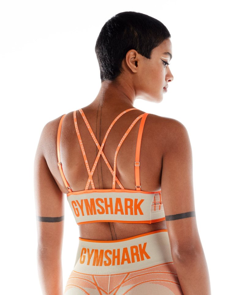 Gymshark Wtflex Linear Seamless Sport Bh Damen Orange | 95104DYXZ