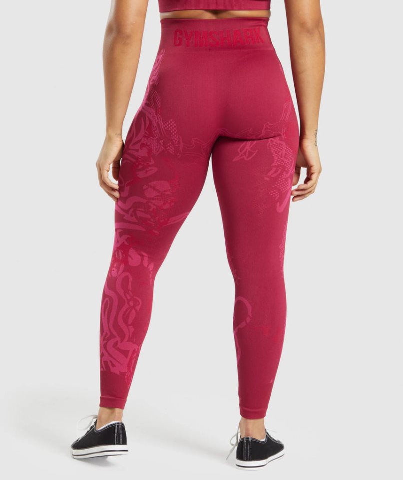 Gymshark Wtflex Seamless Leggings Damen Fuchsie | 97502LMFZ