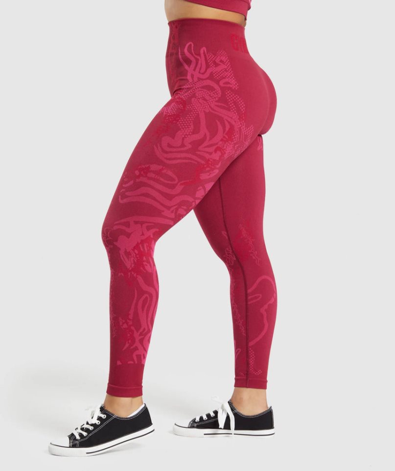 Gymshark Wtflex Seamless Leggings Damen Fuchsie | 97502LMFZ