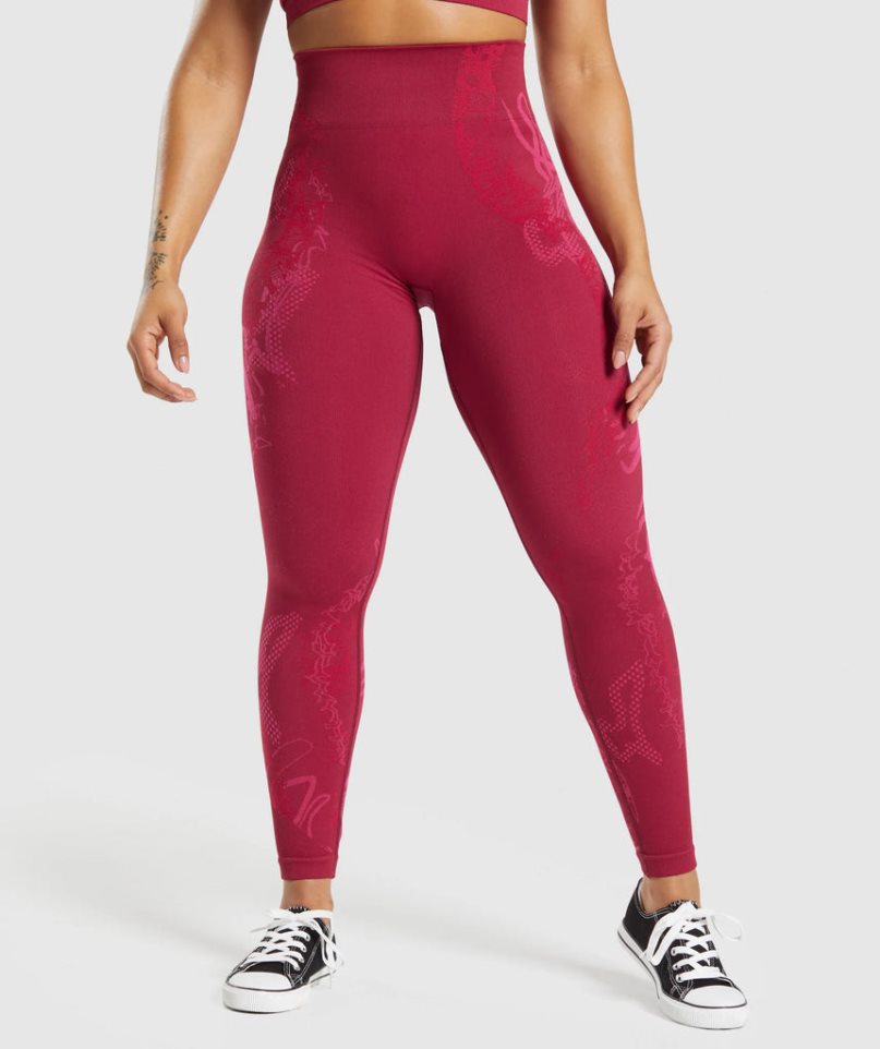 Gymshark Wtflex Seamless Leggings Damen Fuchsie | 97502LMFZ